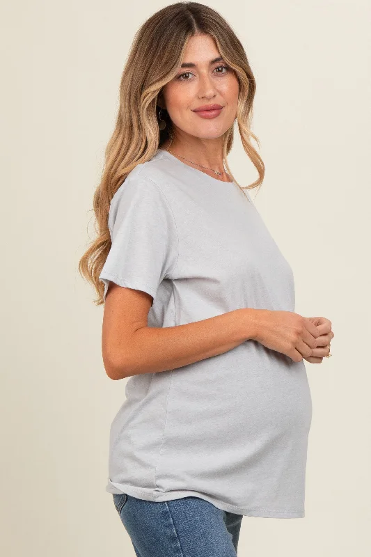 Heather Grey Basic Maternity Tee