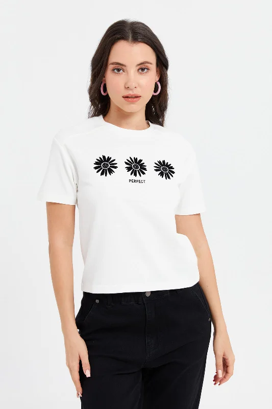 Women Ivory Embroidered Top