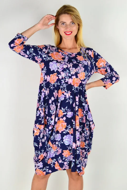 Jean Cocoon Floral Tunic Dress