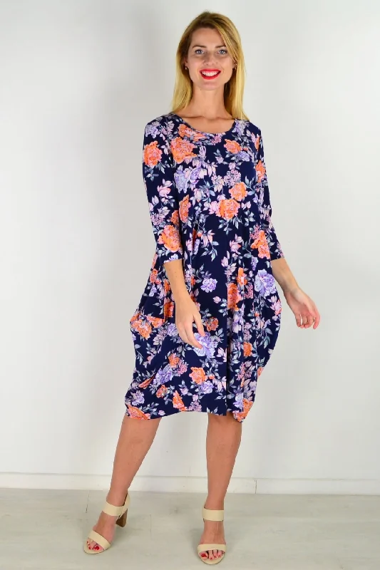 Jean Cocoon Floral Tunic Dress