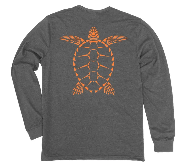 Loggerhead Sea Turtle Long Sleeve T-Shirt [Heather Metal]