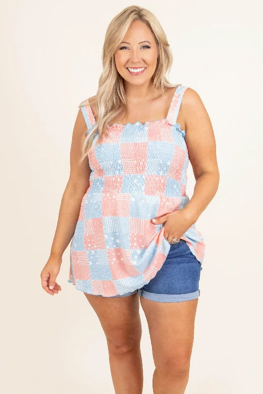 Nice Night Top, Pink/Blue