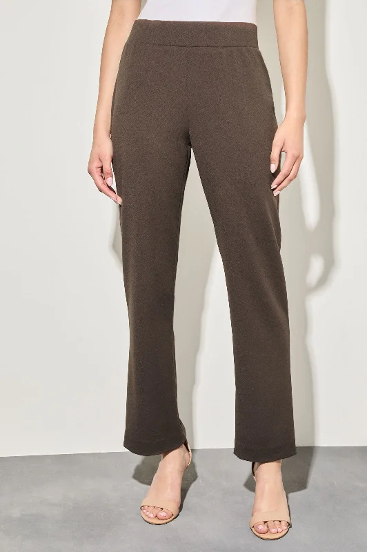 Plus Size Stretch Deco Crepe Straight-Leg Ankle Pants