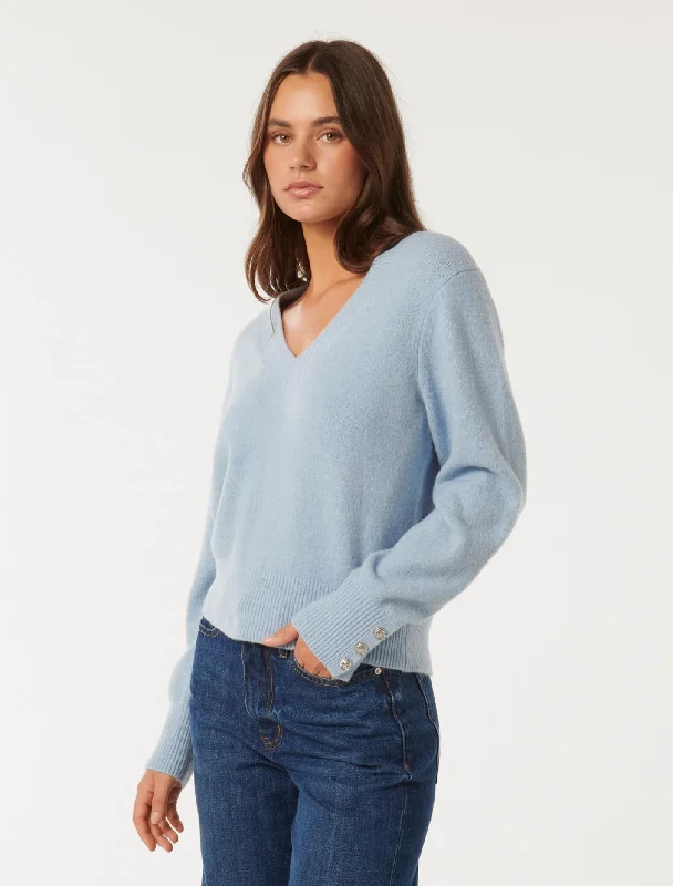 Sabrina Button Cuff Knit Jumper