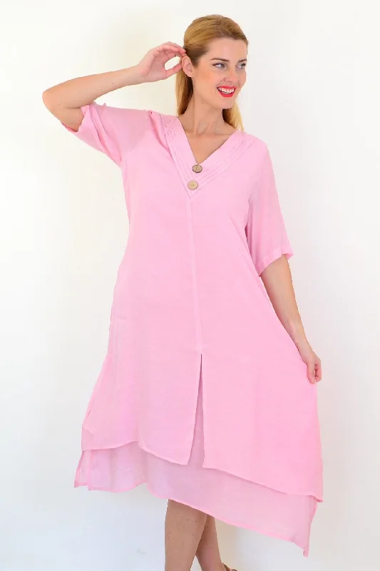 Soft Pink Summer Tunic Dress