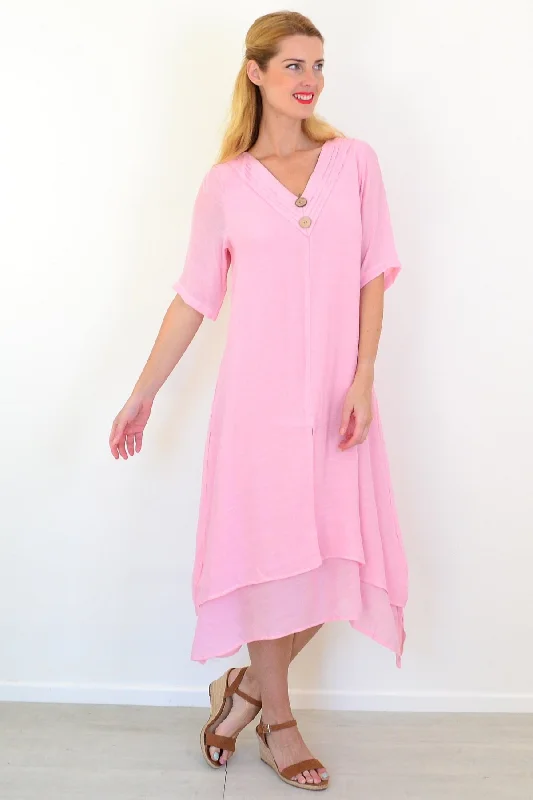 Soft Pink Summer Tunic Dress