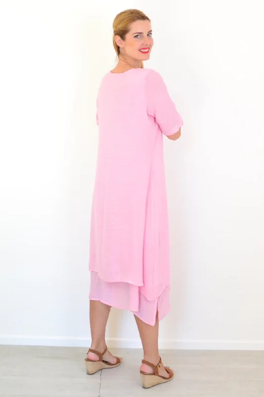 Soft Pink Summer Tunic Dress