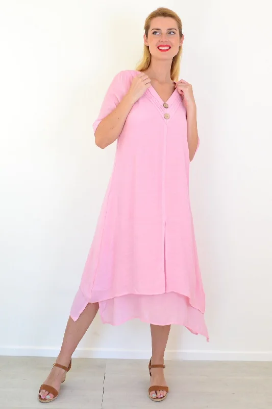 Soft Pink Summer Tunic Dress