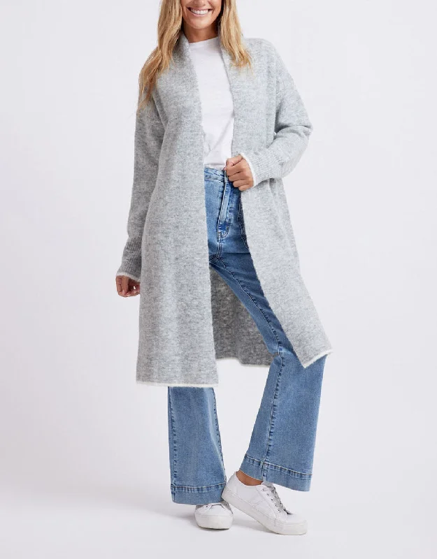 Soho Longline Cardigan - Grey Marle