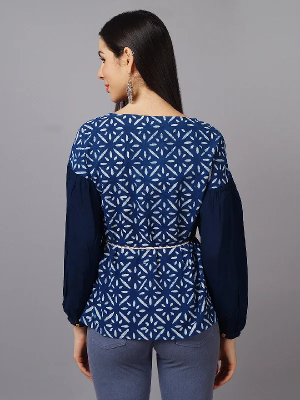 Women Indigo Blue Top