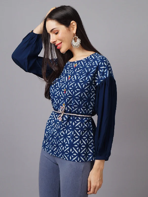 Women Indigo Blue Top