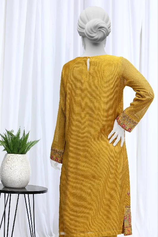 2PC Embroidered Mustard