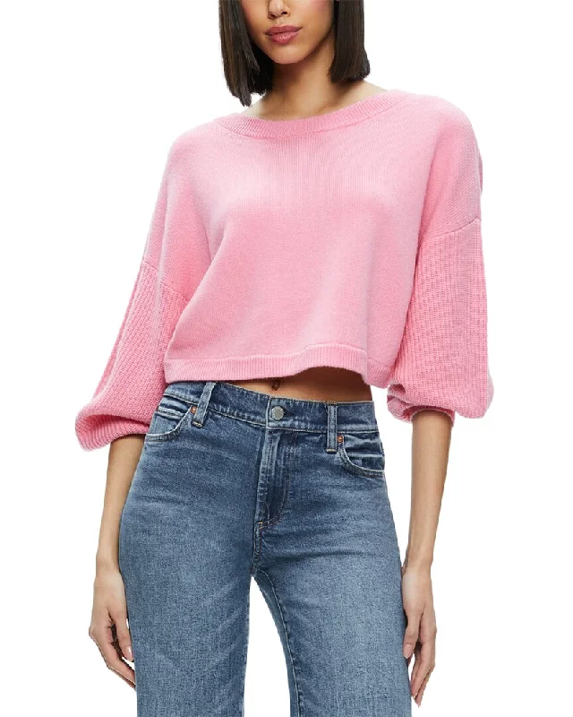 alice + olivia Posey Crewneck Wool & Cashmere-Blend Top