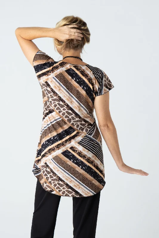 Amber Print Jersey Knit Tunic Top