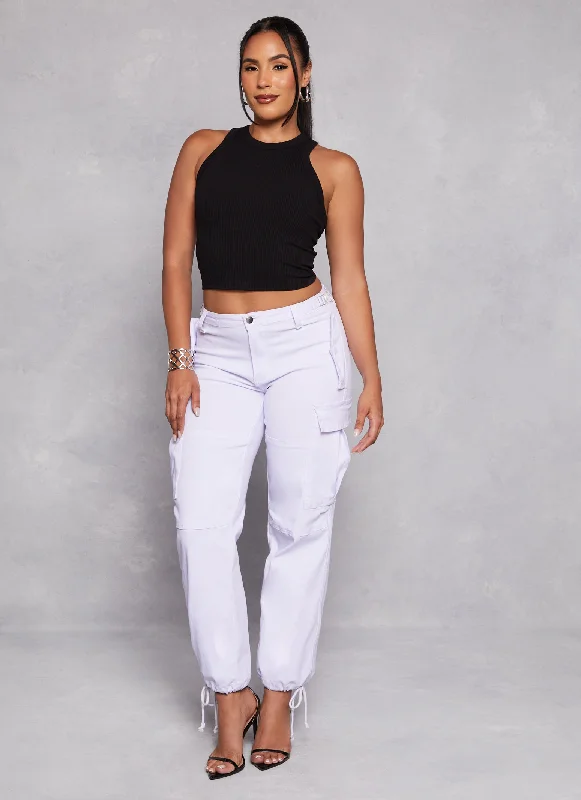 Basic High Neck Cropped Tank Top