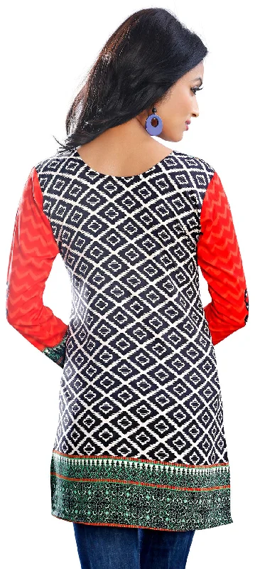 Bold Red Indian Kurti Online – Stylish Short Kurti for Women