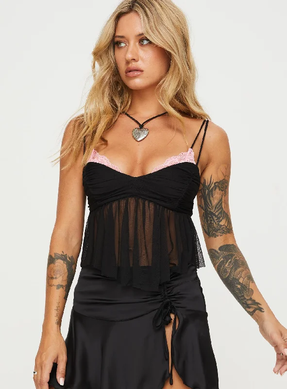 Corella Top Black / Pink