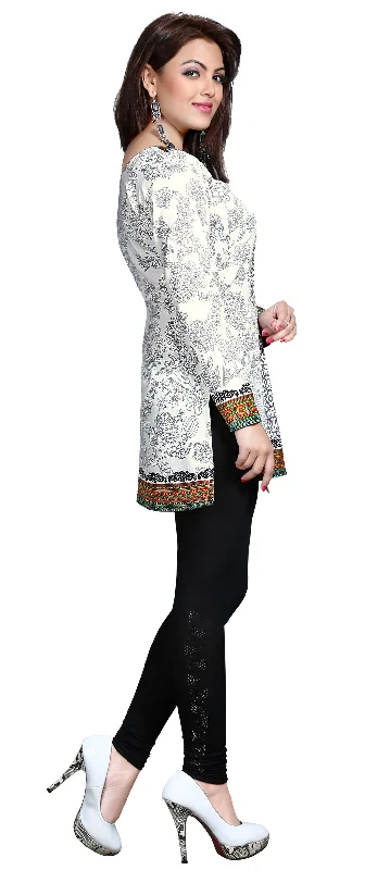 Elegant Off-White India Tunic – Stylish Short Kurti for Women