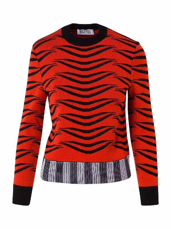 Fitted Tiger Knit Sweater