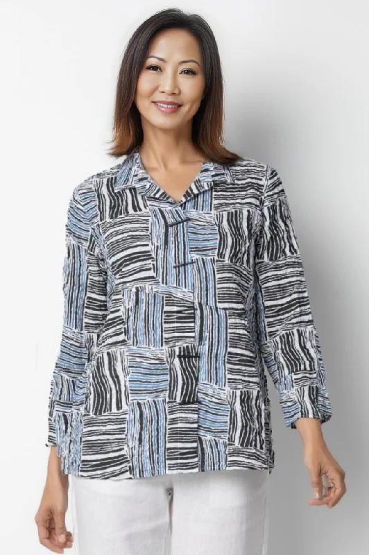 Habitat Clothing Pucker Weave Asymmetrical Shaped Shirt