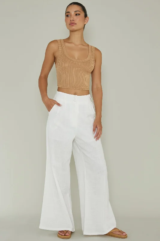 In Sync Scoop Neck Crop Top Mocha