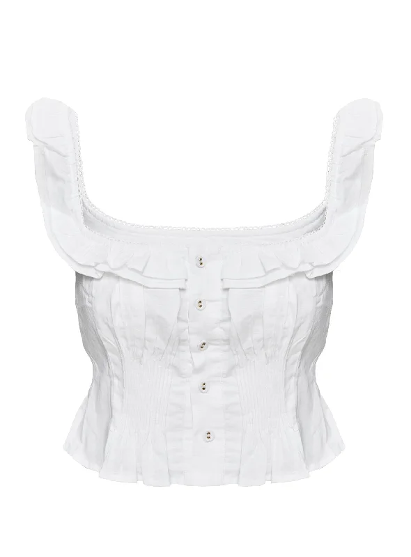 Isadoria Frill Top White