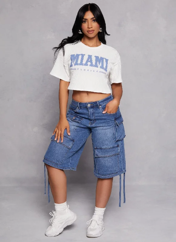 Ribbed Miami Florida Cropped Graphic Tee