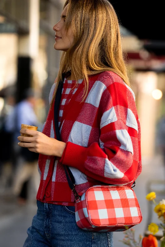 RED POWDER BLUE GINGHAM / L/XL