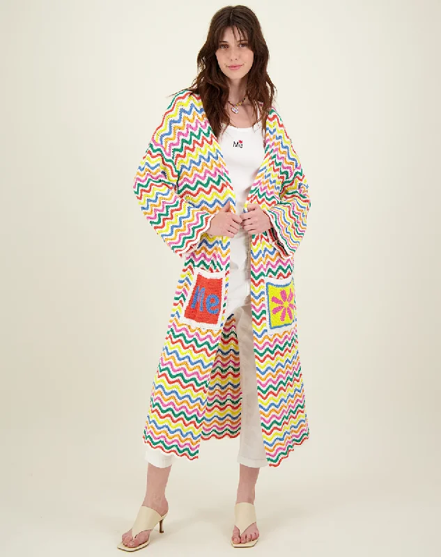 Kimberly Colorful Long Crochet Cardigan