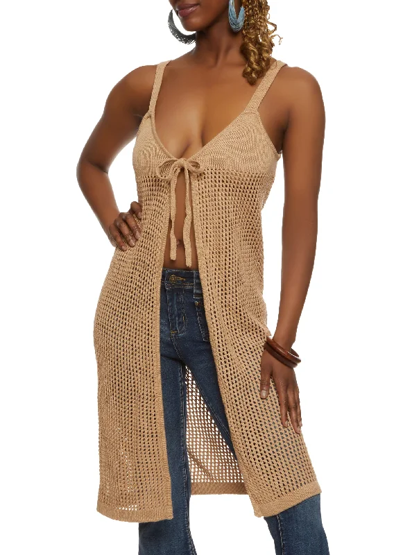 Crochet Tie Front Maxi Top