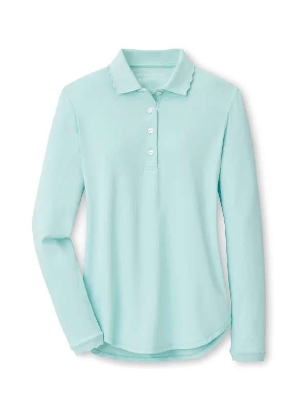 Peter Millar - Women's Opal Long-Sleeve Stretch Jersey Polo - Celeste