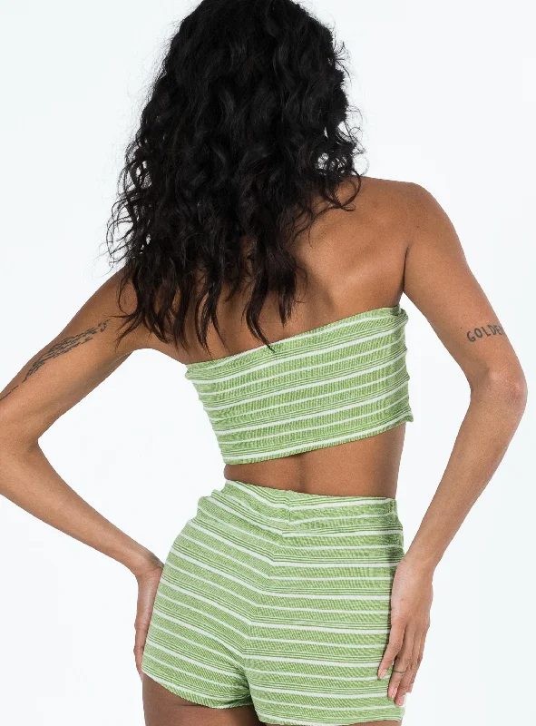 Pool Party Knit Top Green Stripe