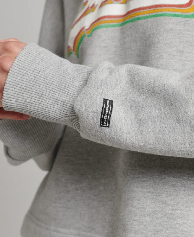 Rainbow Graphic Logo Hoodie | Grey Marle