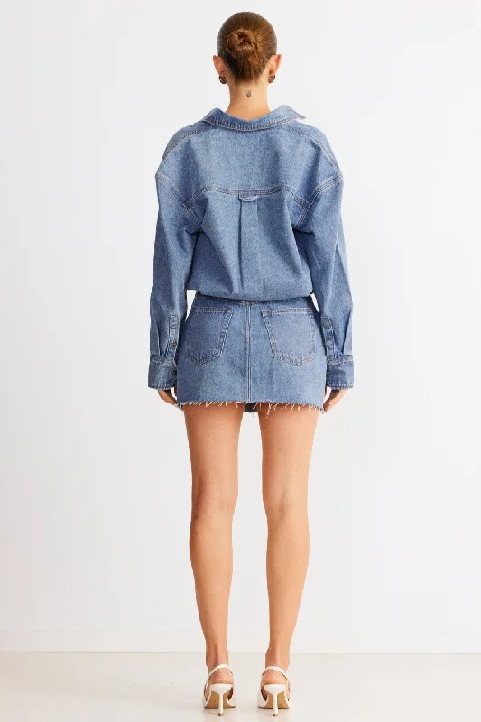 SNDYS Eve Denim Shirt Blue