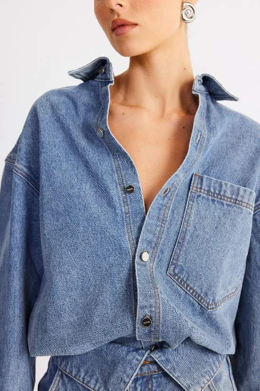 SNDYS Eve Denim Shirt Blue