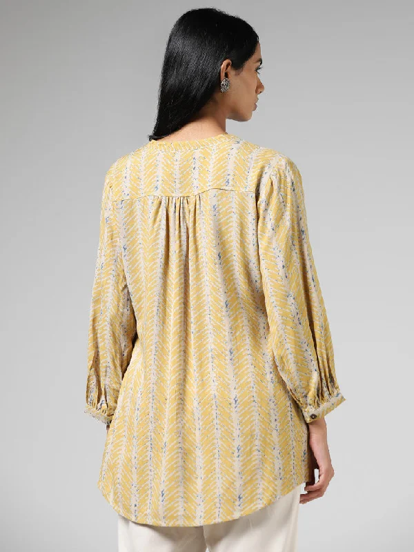 Utsa Mustard Striped Kurti