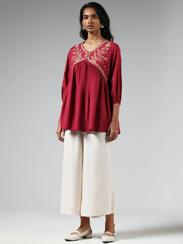 Utsa Pink Zardozi Embroidered Tunic