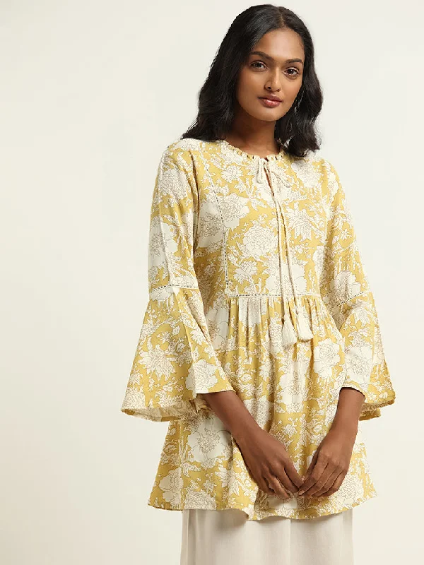 Utsa Yellow Floral Kurti