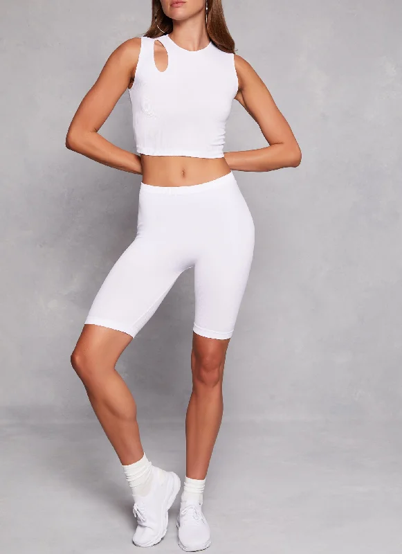 Seamless Keyhole Cropped Tank Top