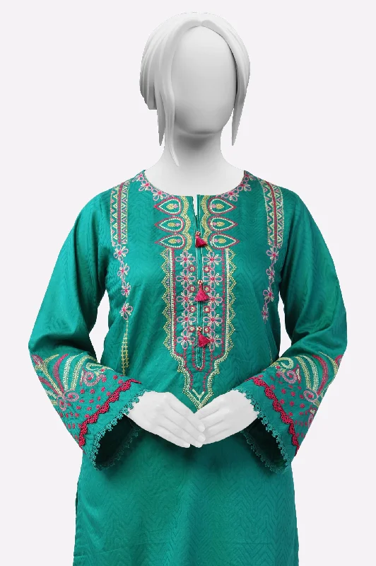 Green Embroidered Kurti