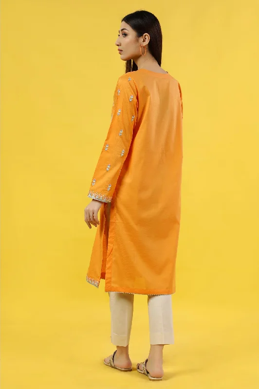 Orange Embroidered Kurti