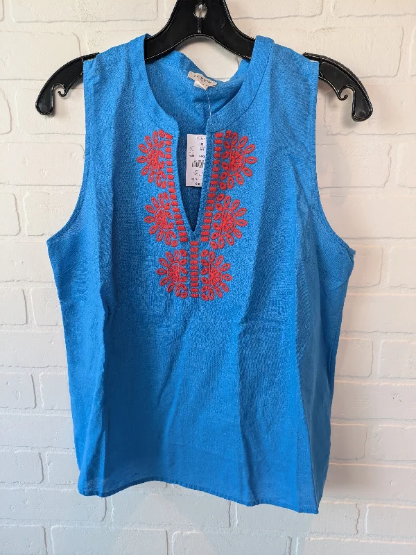 Blue Top Sleeveless J. Crew, Size M