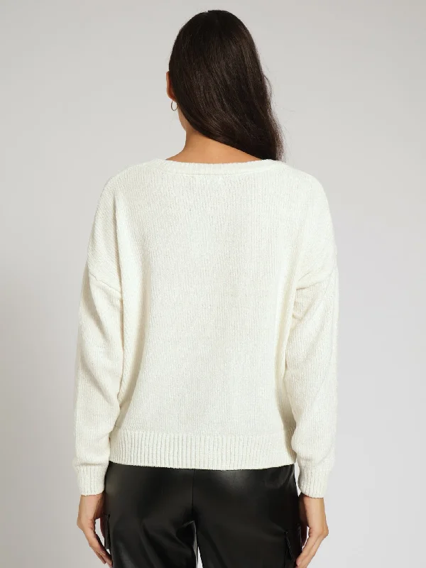 Chenille Pullover - Cream