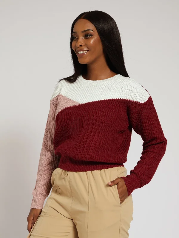 Chunky Knit Pullover - Berry