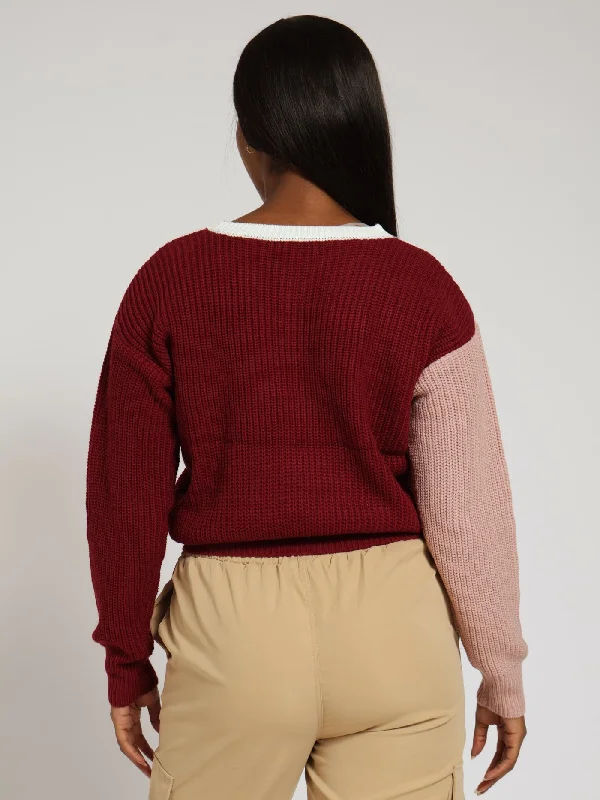 Chunky Knit Pullover - Berry