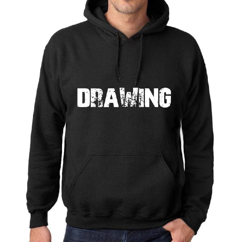 Men's Women's Unisex Printed Graphic Cotton Hoodie Soft Heavyweight Hooded Sweatshirt Pullover Popular Words DRAWING Deep Black