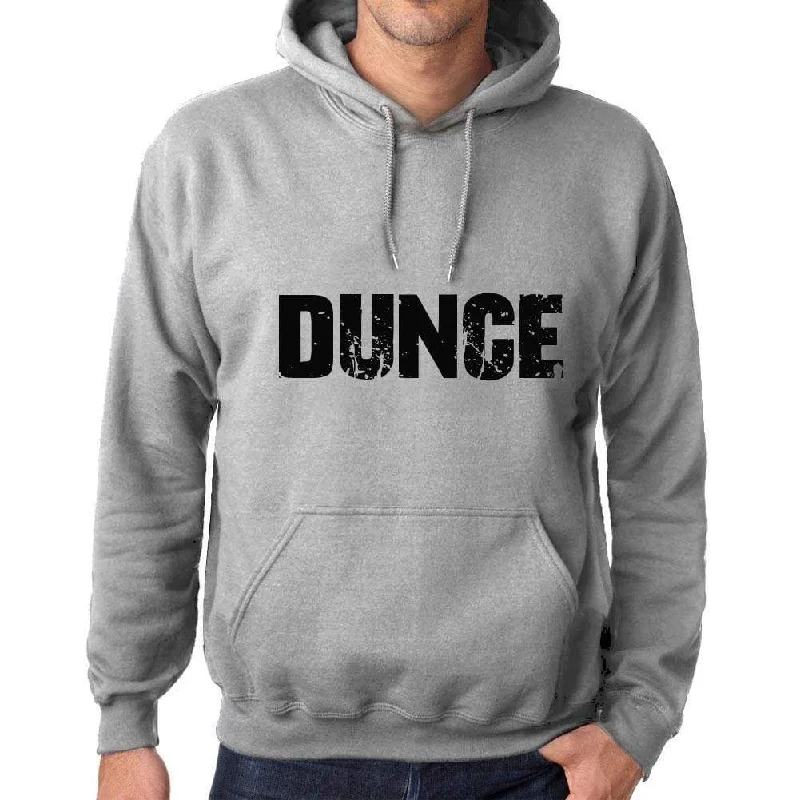 Unisex Printed Graphic Cotton Hoodie Popular Words DUNCE Grey Marl