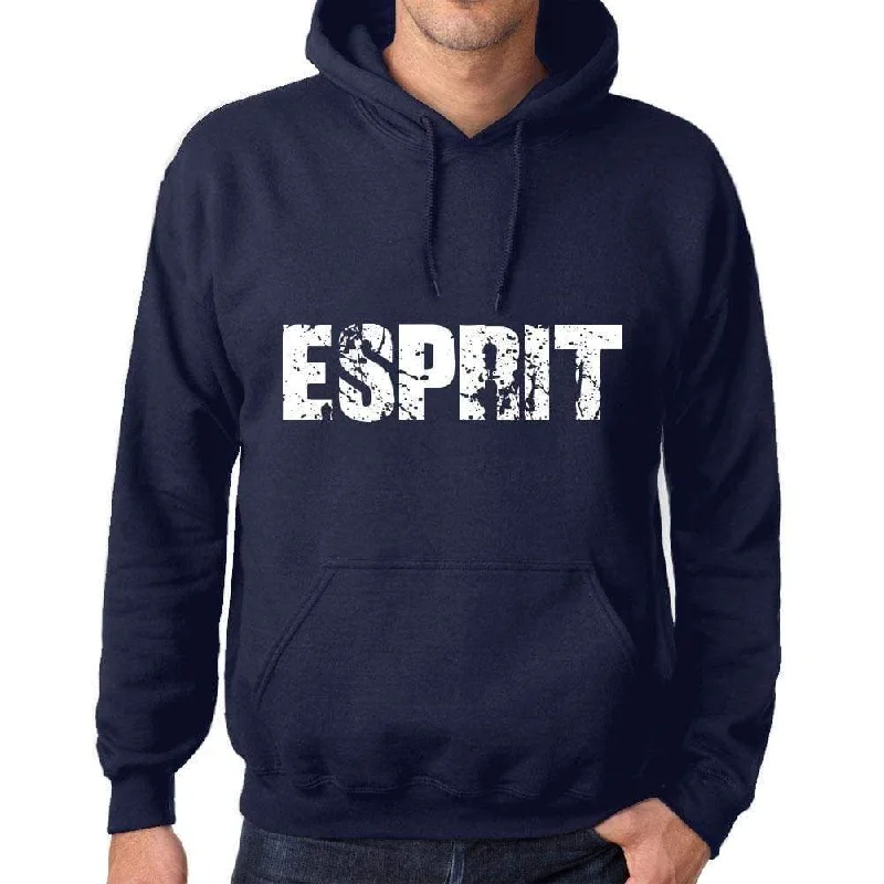 Unisex Printed Graphic Cotton Hoodie Popular Words ESPRIT French Navy