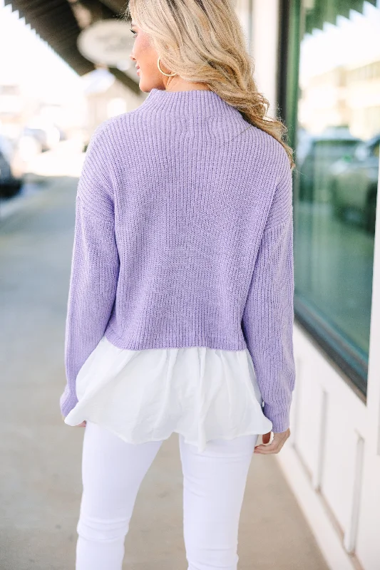 Focus On You Lavender Purple Layered Sweater