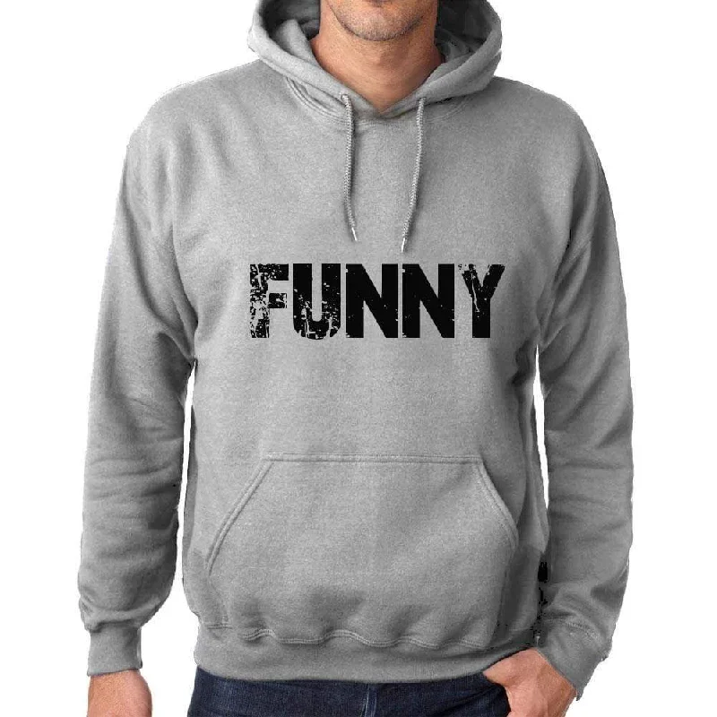 Unisex Printed Graphic Cotton Hoodie Popular Words FUNNY Grey Marl